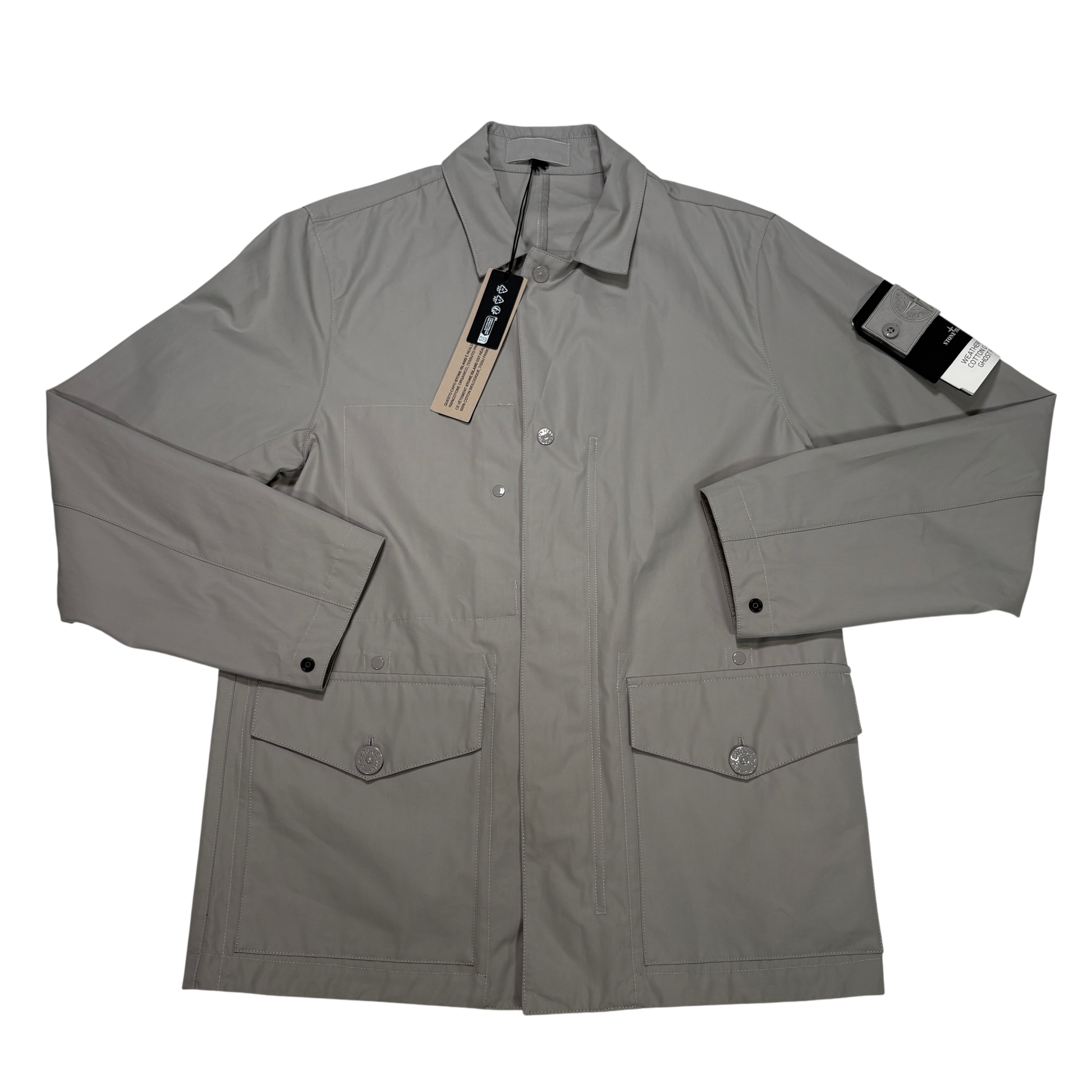 Stone Island Weatherproof Cotton Canvas Ghost Piece Grey Jacket