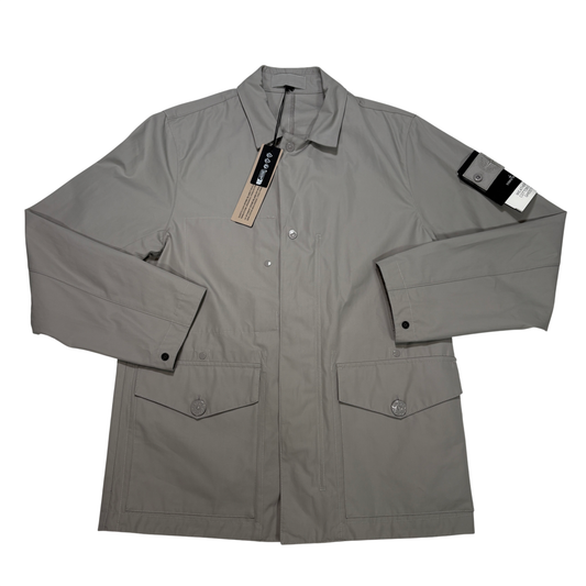 Stone Island Weatherproof Cotton Canvas Ghost Piece Grey Jacket