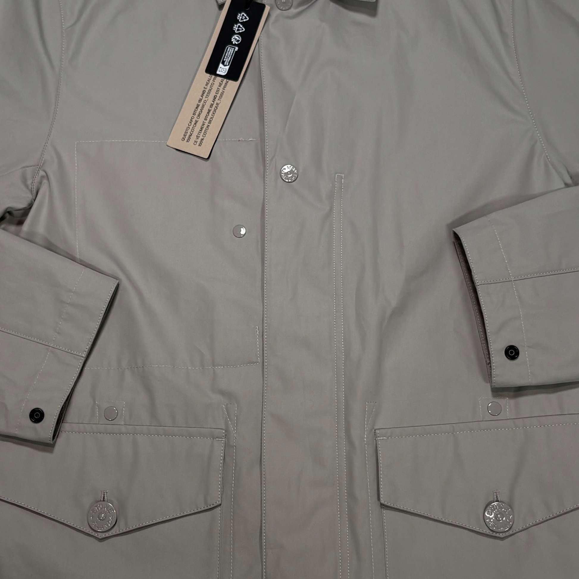 Stone Island Weatherproof Cotton Canvas Ghost Piece Grey Jacket