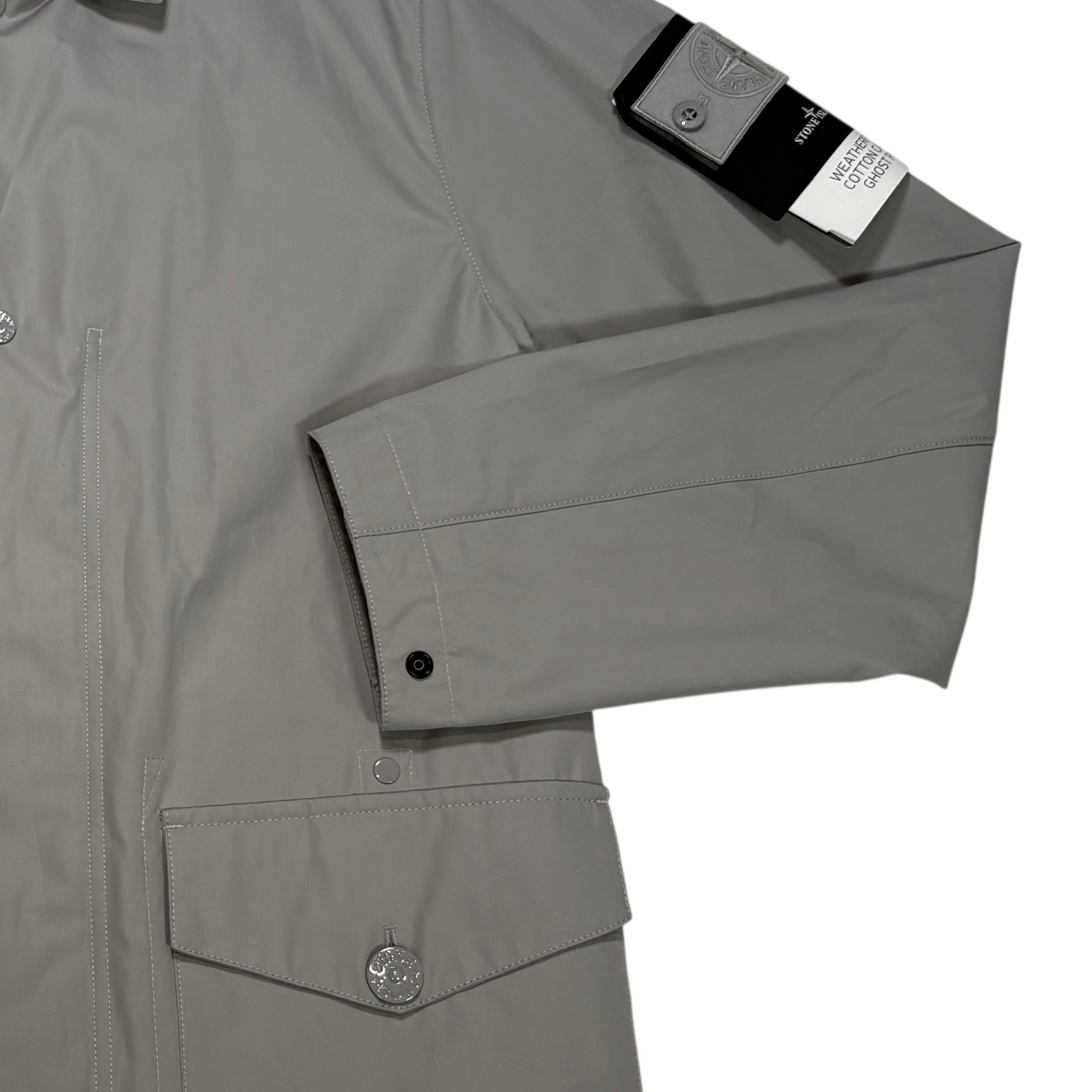 Stone Island Weatherproof Cotton Canvas Ghost Piece Grey Jacket