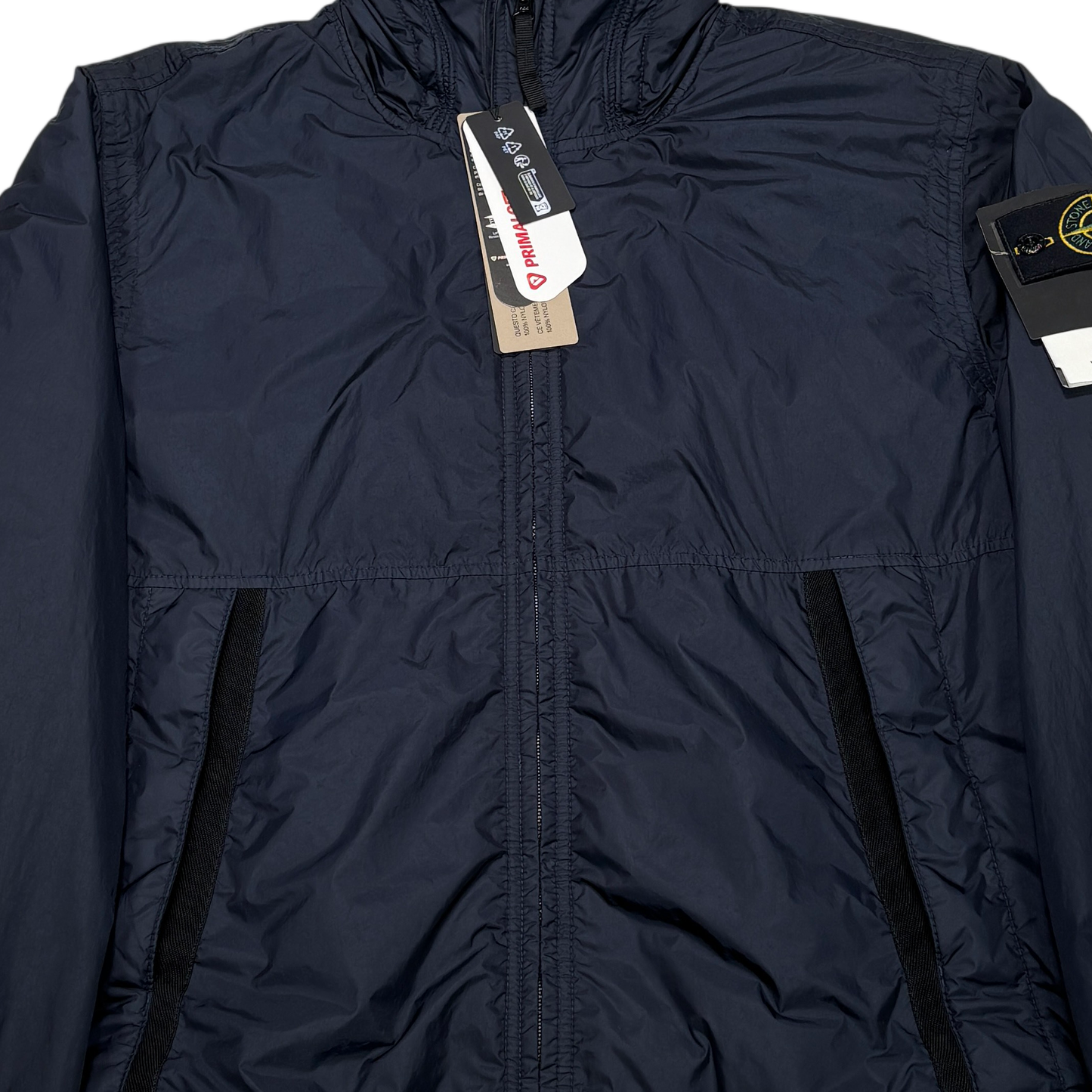 Stone Island Navy Garment Dyed Crinkle Reps R-NY with Primaloft-TC Puffer Jacket