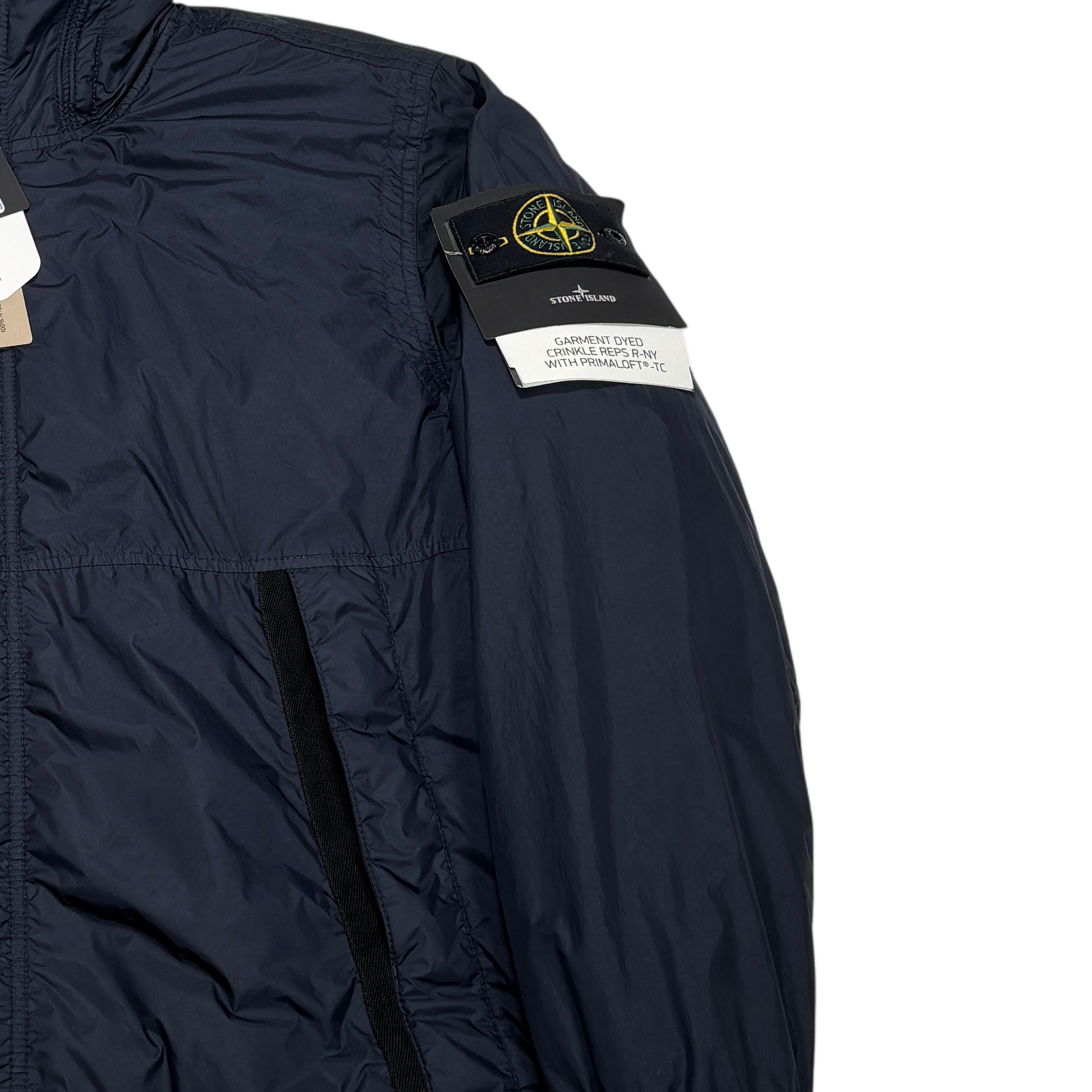 Stone Island Navy Garment Dyed Crinkle Reps R-NY with Primaloft-TC Puffer Jacket