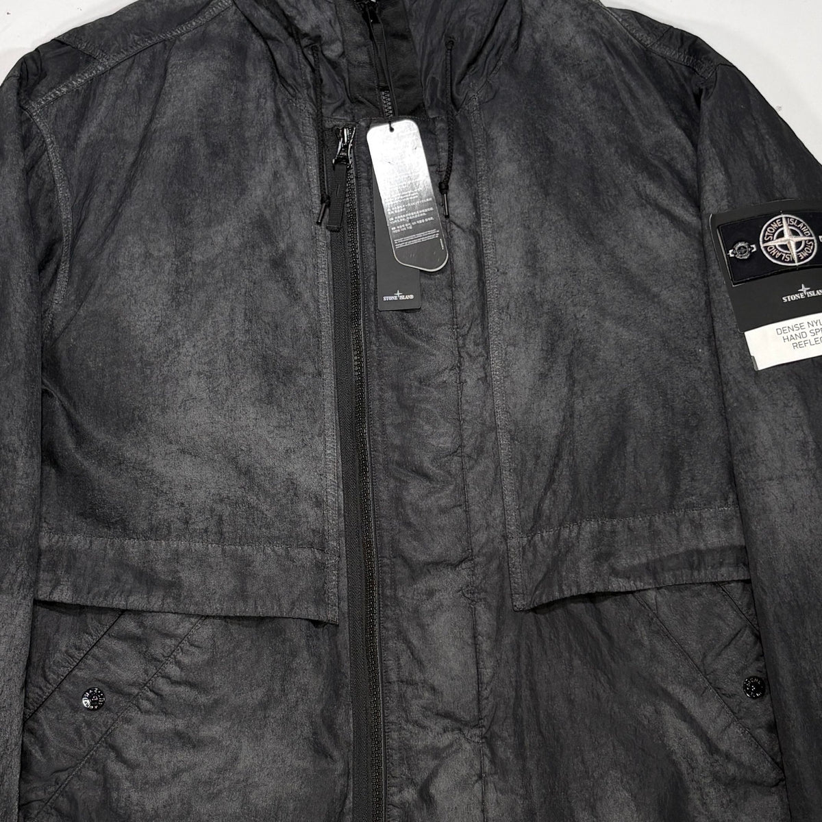 Stone Island Dense Nylon - TC Hand Sprayed Reflective Grey Jacket