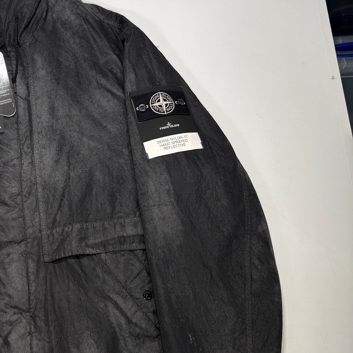 Stone Island Dense Nylon - TC Hand Sprayed Reflective Grey Jacket