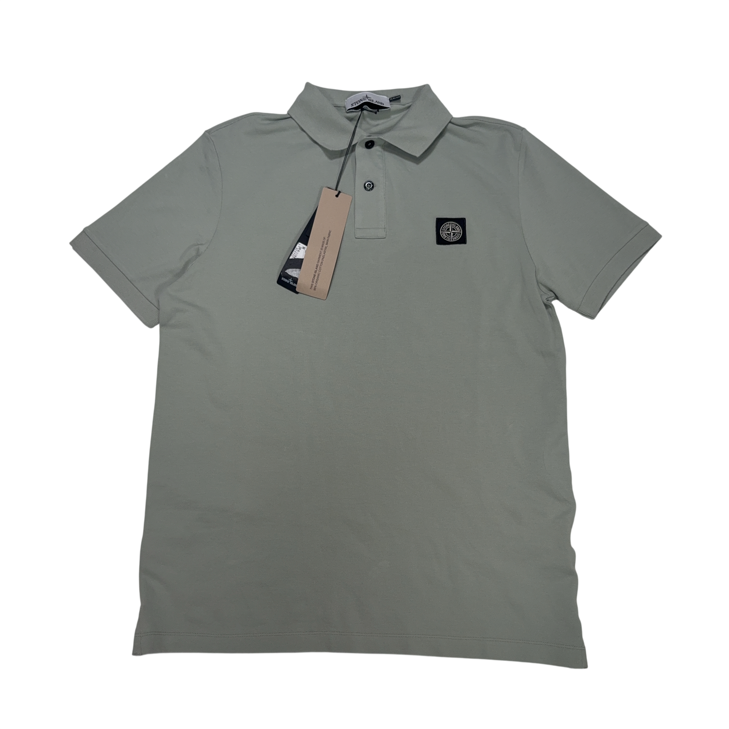Stone Island Logo Patch Green Polo Shirt