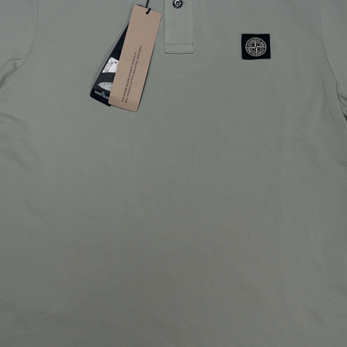 Stone Island Logo Patch Green Polo Shirt