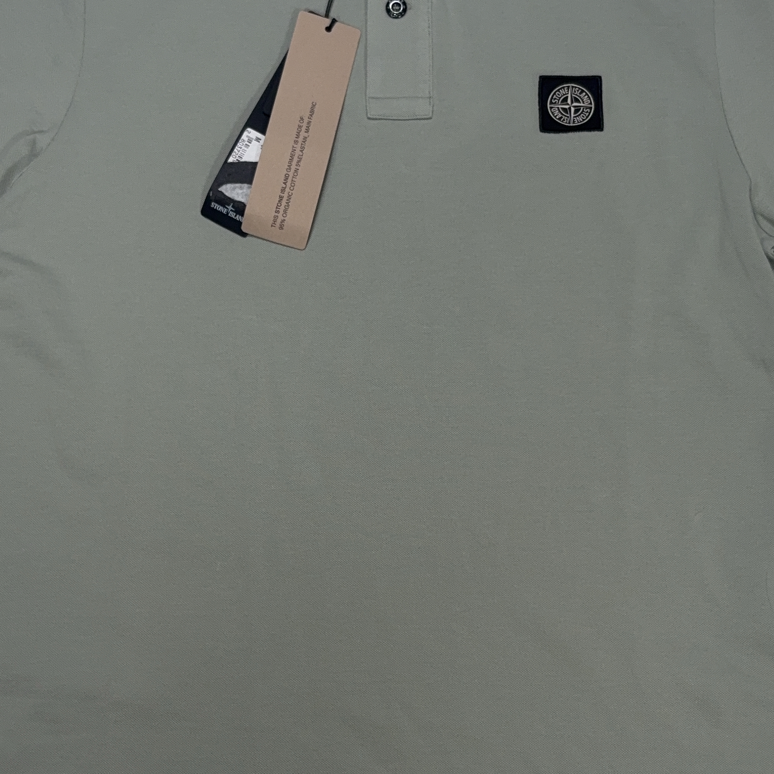 Stone Island Logo Patch Green Polo Shirt