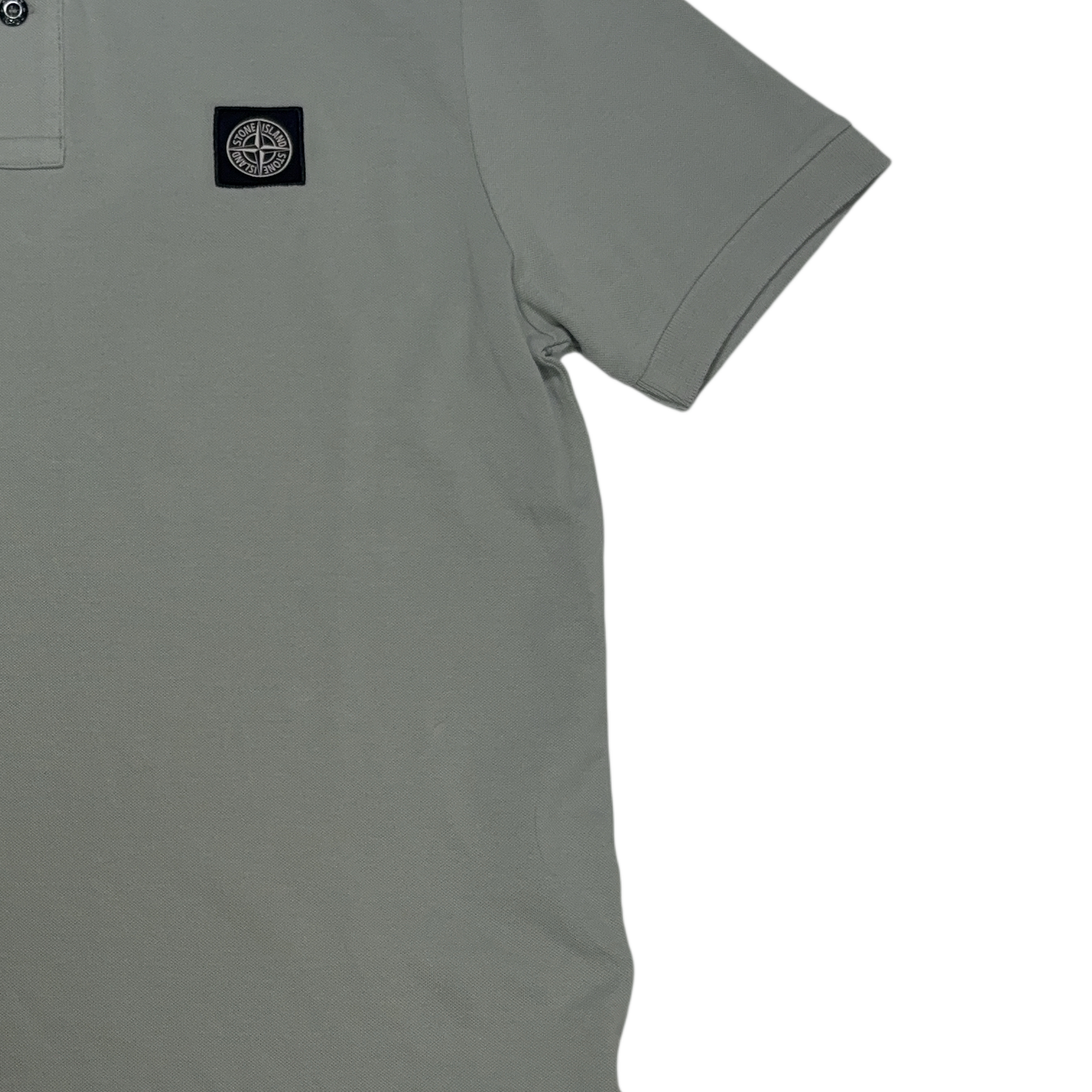 Stone Island Logo Patch Green Polo Shirt