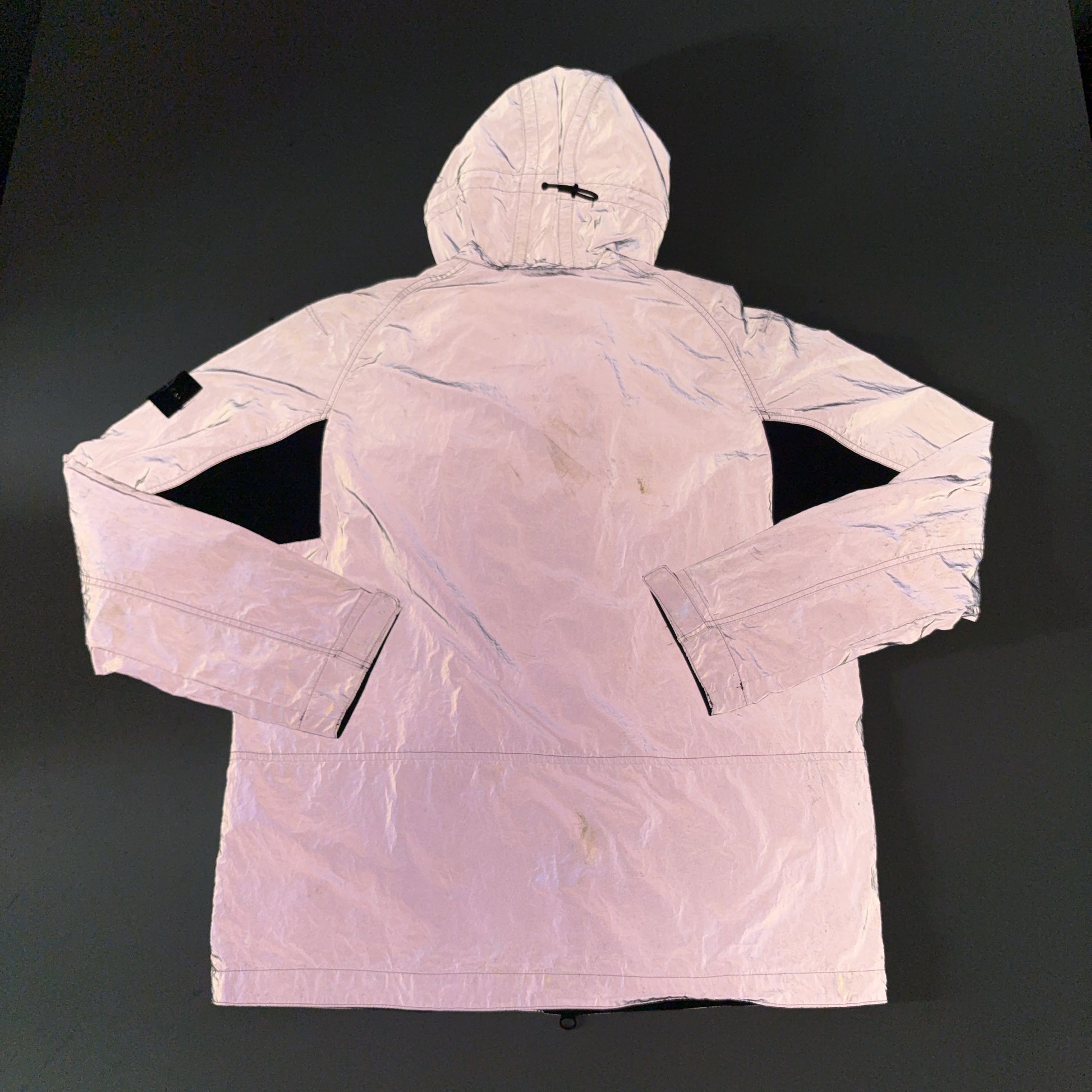 Stone Island Garment Dyed Plated Reflective With Mussola Gommata Grey Jacket