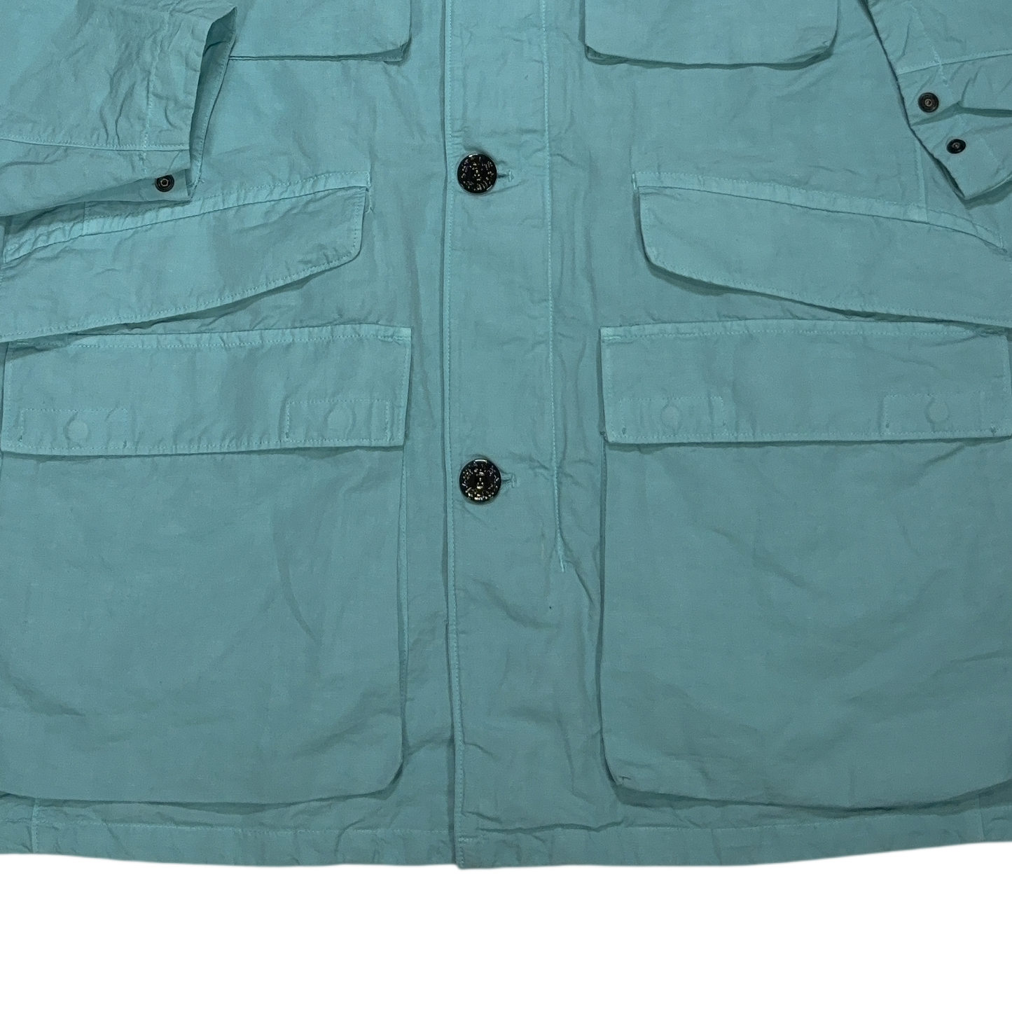 Stone Island Tela Cotone Lino Flammato - TC Blue Jacket