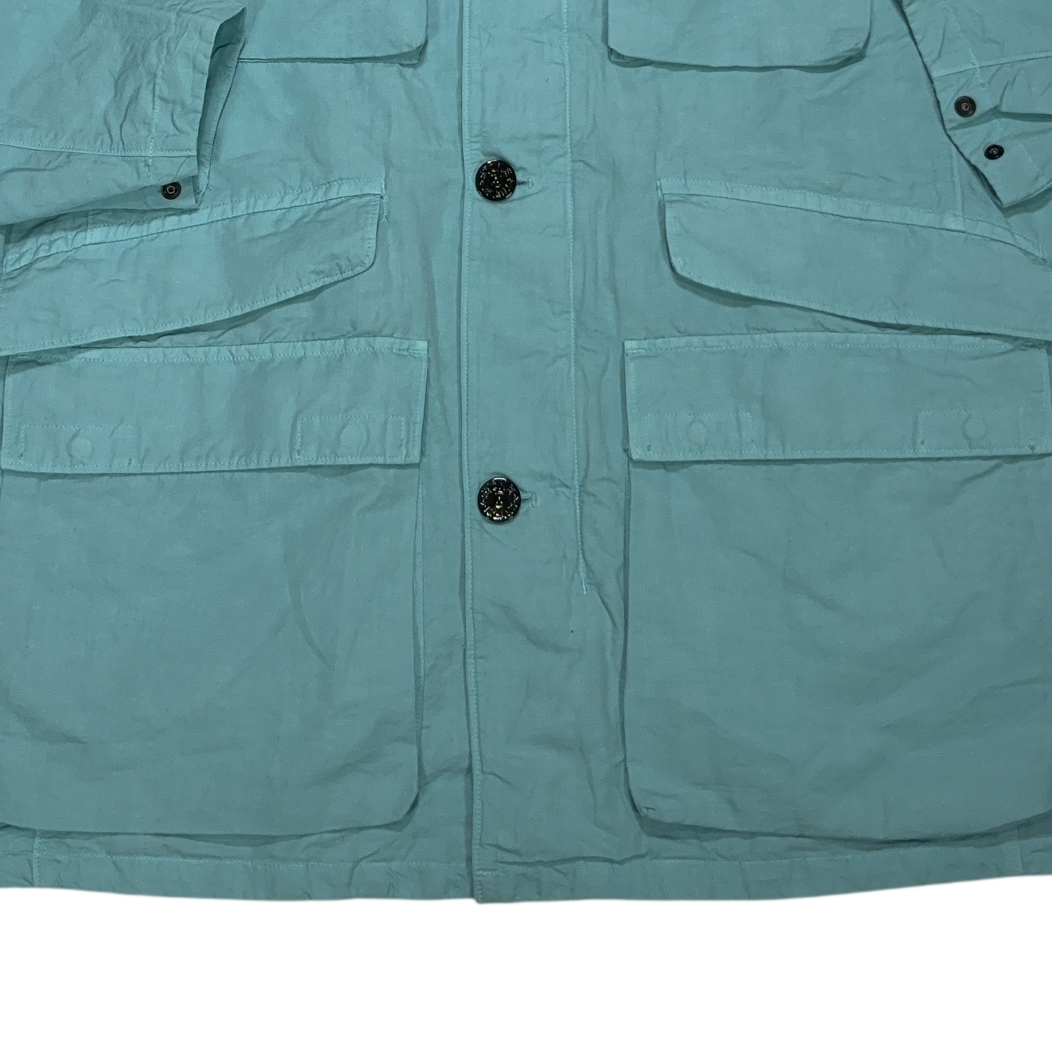 Stone Island Tela Cotone Lino Flammato - TC Blue Jacket