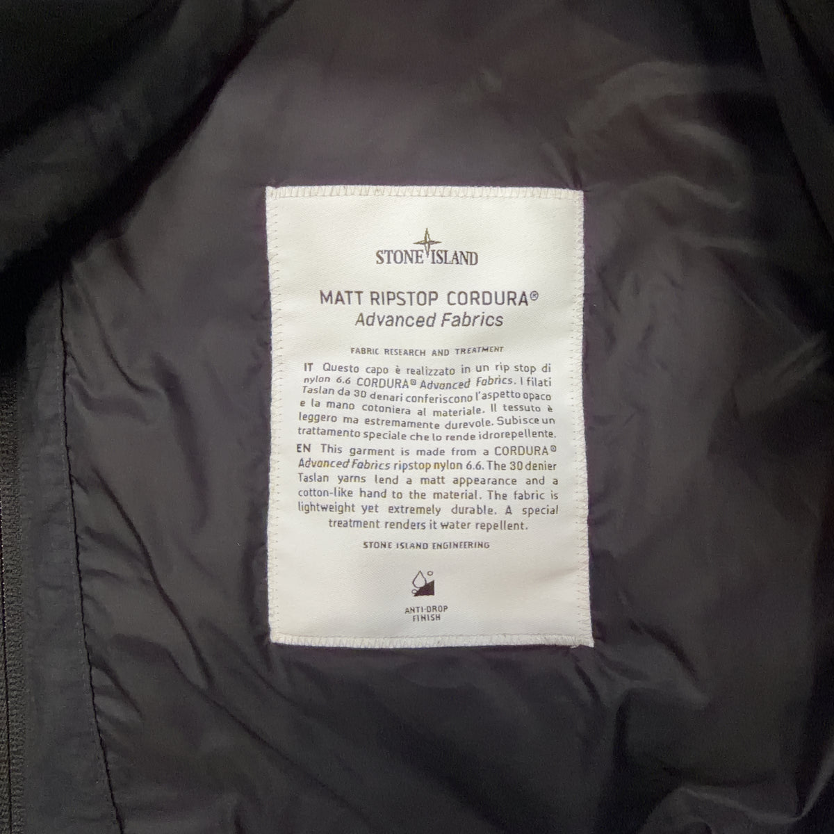 Stone Island Matt Ripstop Cordura Hooded Puffer Jacket – Black