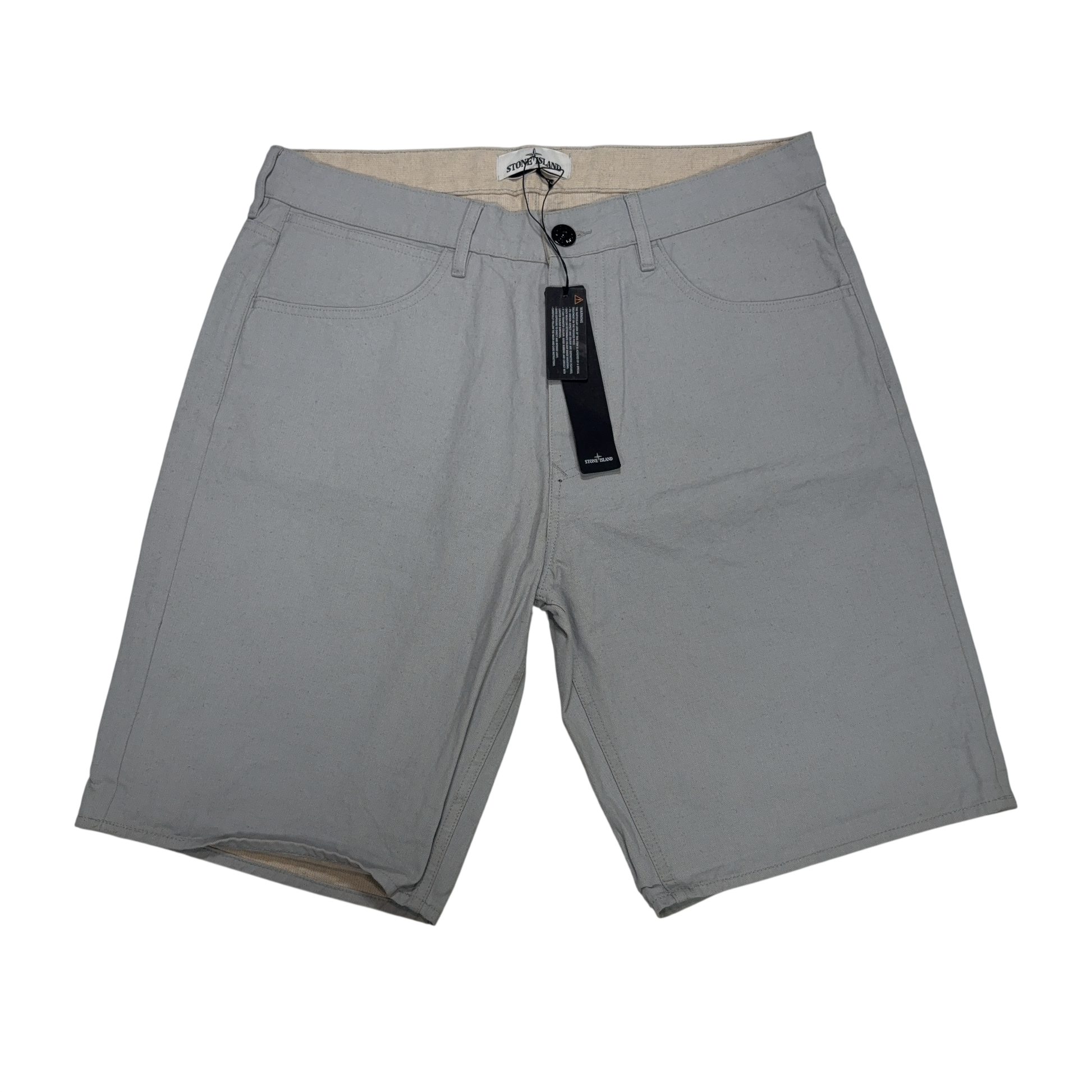 Stone Island Logo Patch Grey Shorts
