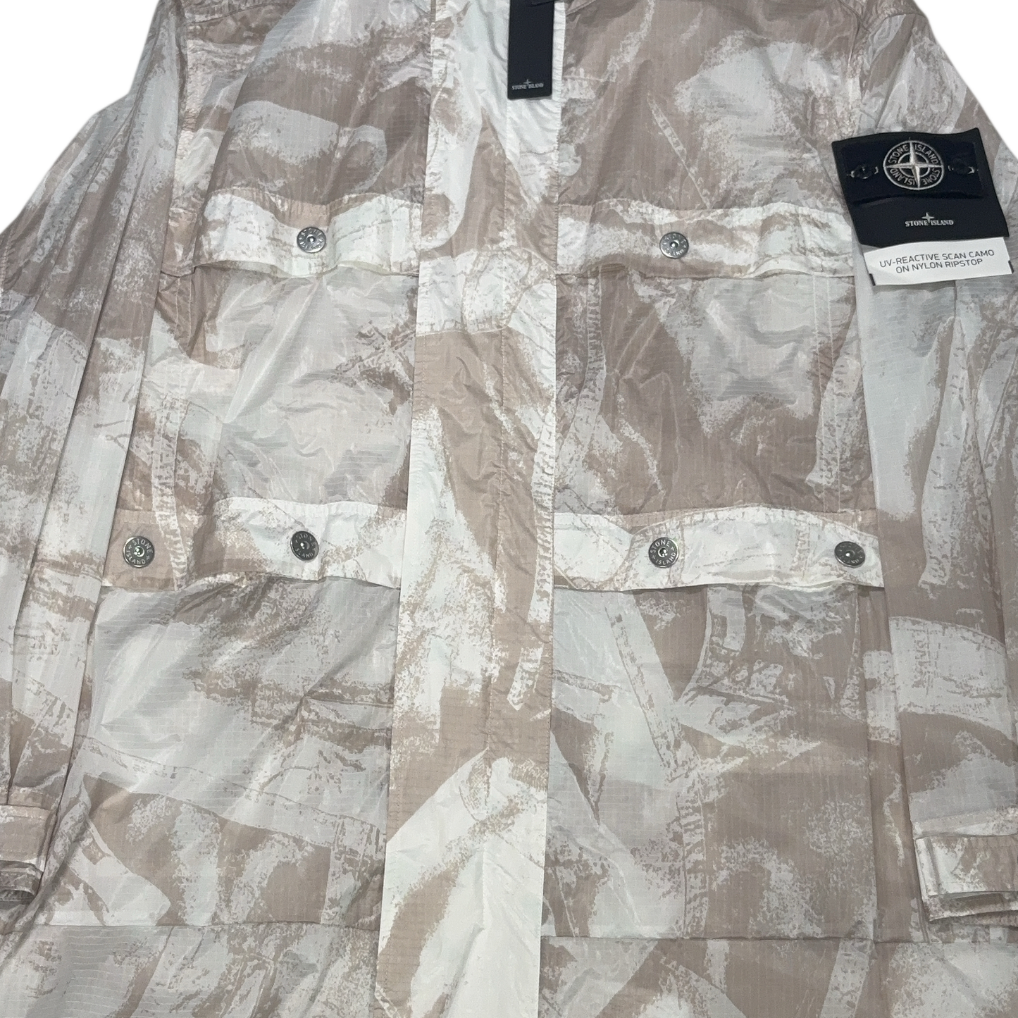 Stone Island UV - Reactive Scan Camo On Nylon Ripstop Beige Jacket