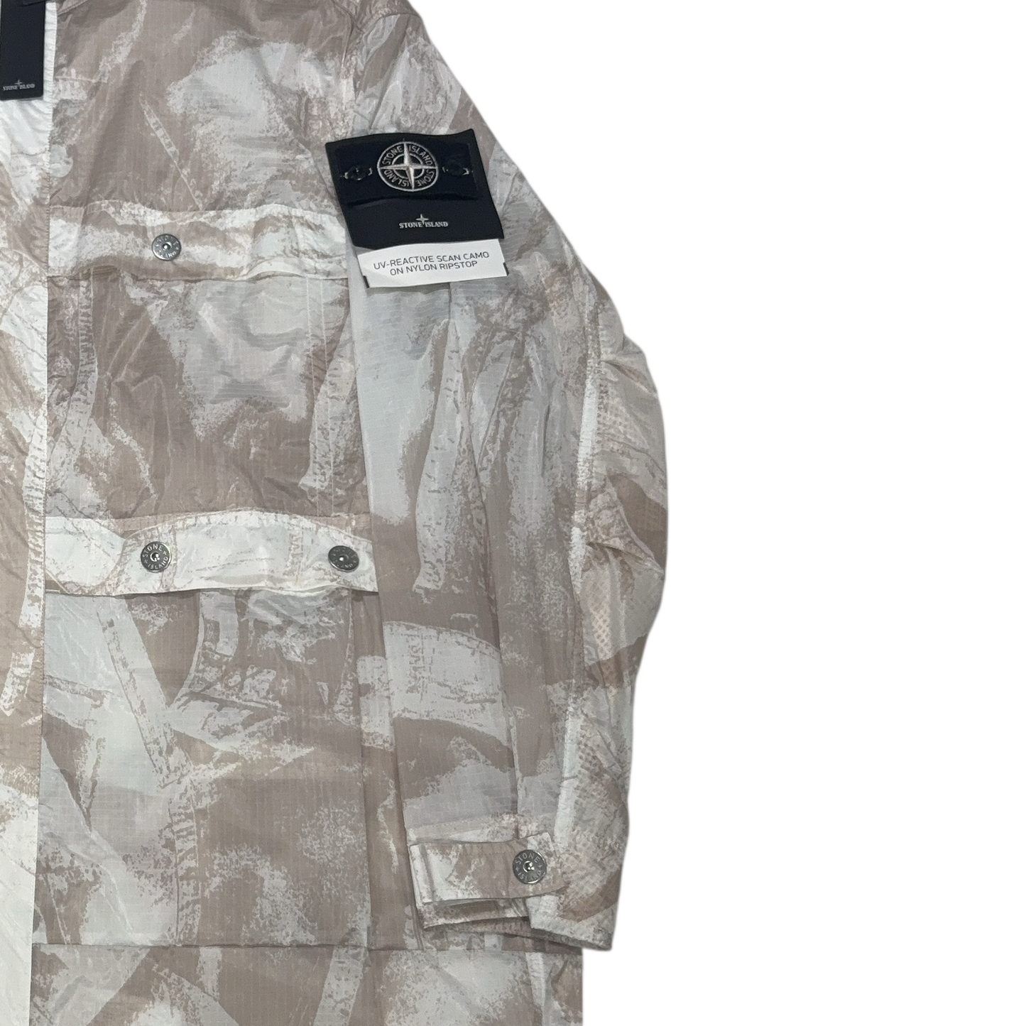 Stone Island UV - Reactive Scan Camo On Nylon Ripstop Beige Jacket