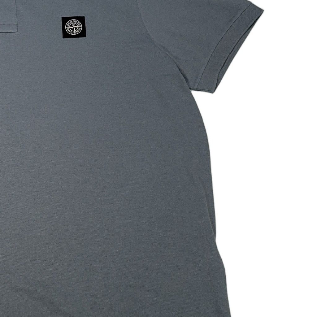 Stone Island Logo Patch Grey Polo Shirt