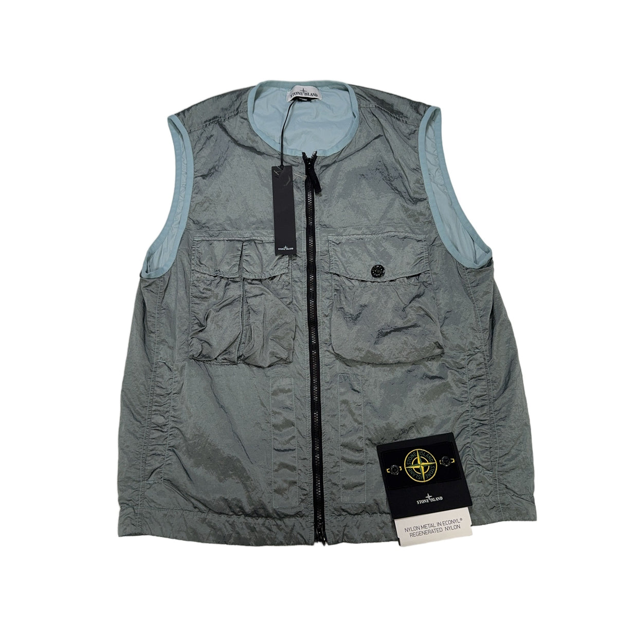 Stone Island Nylon Metal in ECONYL Utility Gilet – Grey