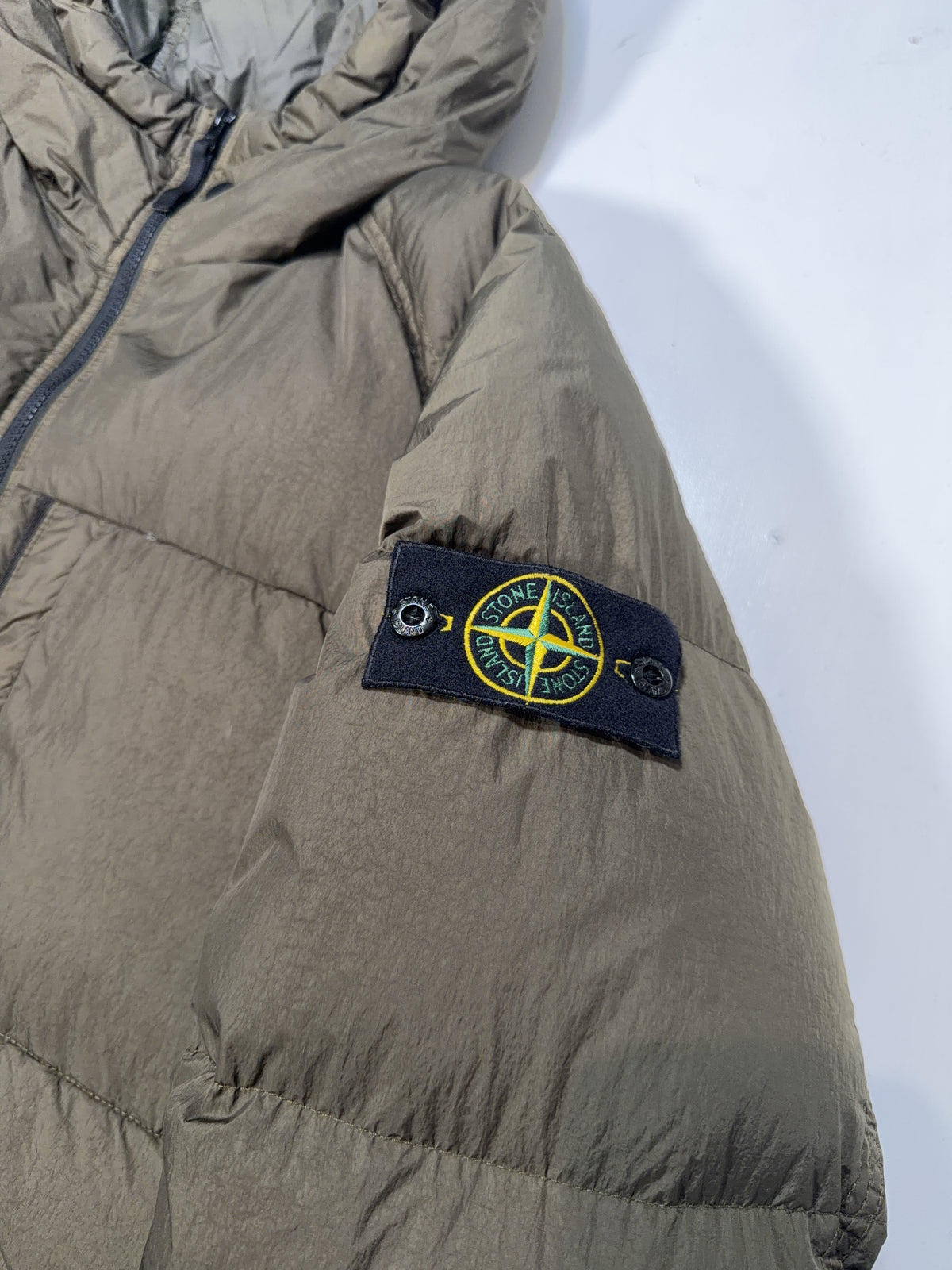 Stone Island Garment Dyed Crinkle Reps NY Down Hooded Jacket – Brown