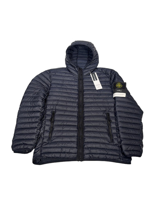 Stone Island Loom Woven Chambers Hooded Quilted Puffer Jacket – Navy