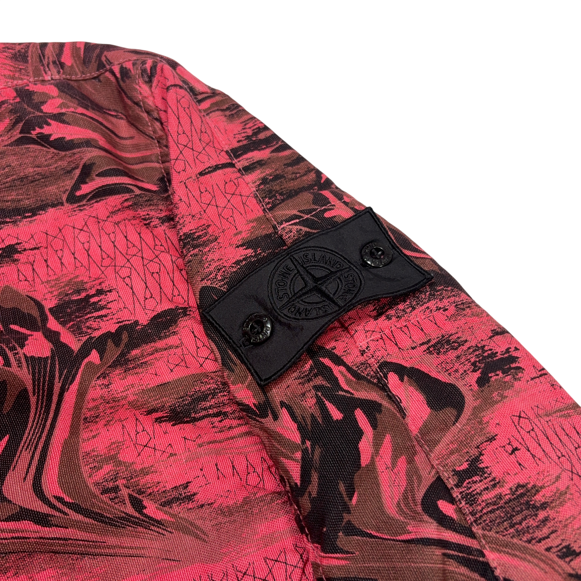 Stone Island Printed Shadow Linen Cordura - TC Pink Hooded Jacket