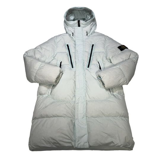 Stone Island Garment Dyed Crinkle Reps NY Down Blue Coat