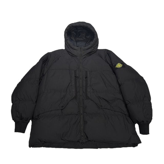 Stone Island Garment Dyed Crinkle Reps R-NY Down Hooded Jacket – Grey