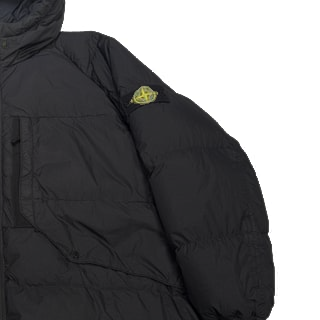 Stone Island Garment Dyed Crinkle Reps R-NY Down Hooded Jacket – Grey