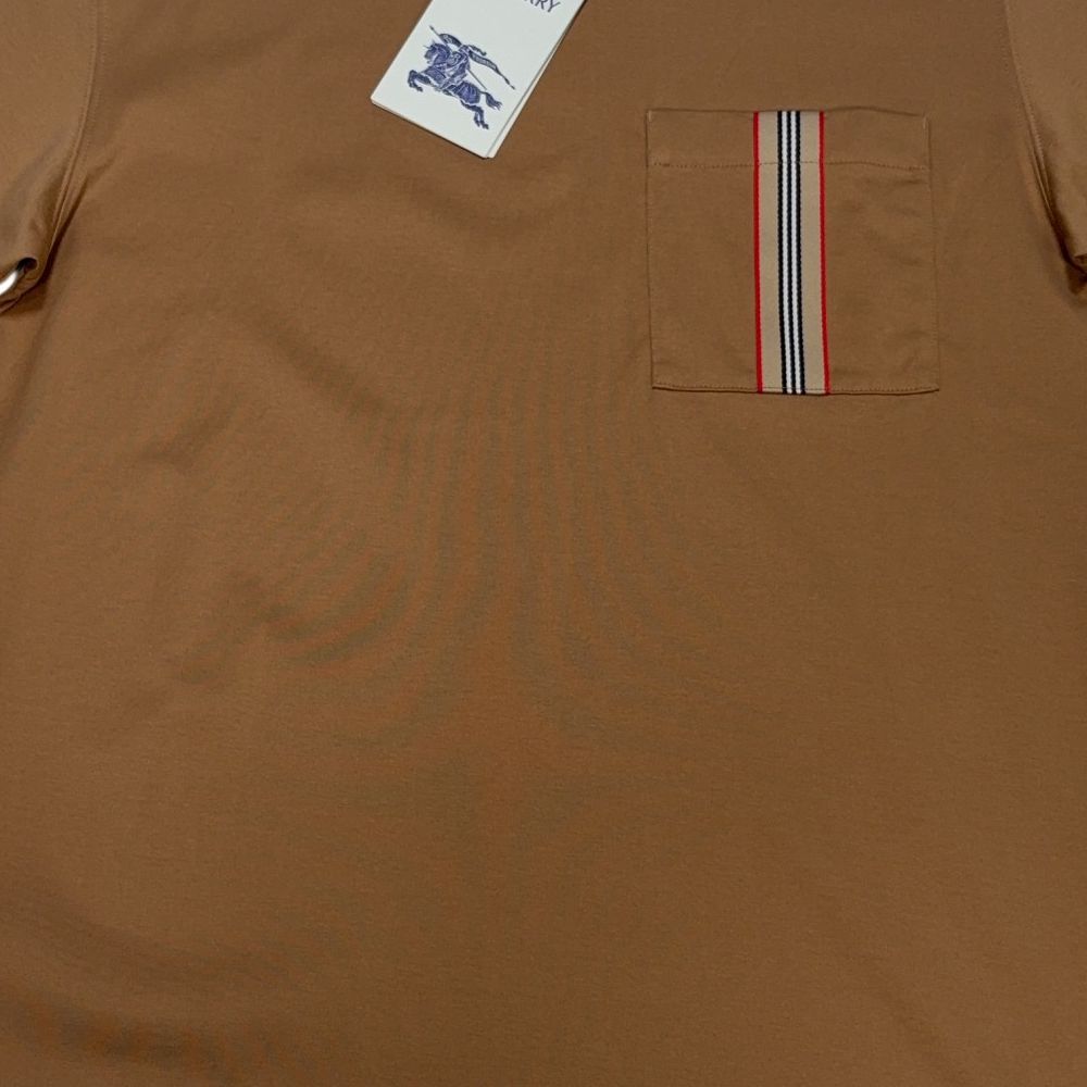 Burberry Front Striped Pocket Brown T-shirt