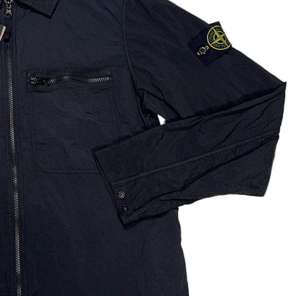 Stone Island Nylon Zip-Up Chest Pocket Overshirt – Navy