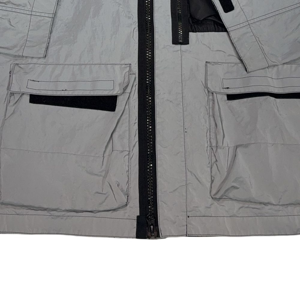 Stone Island Garment Dyed Plated Reflective With Mussola Gommata Grey Jacket