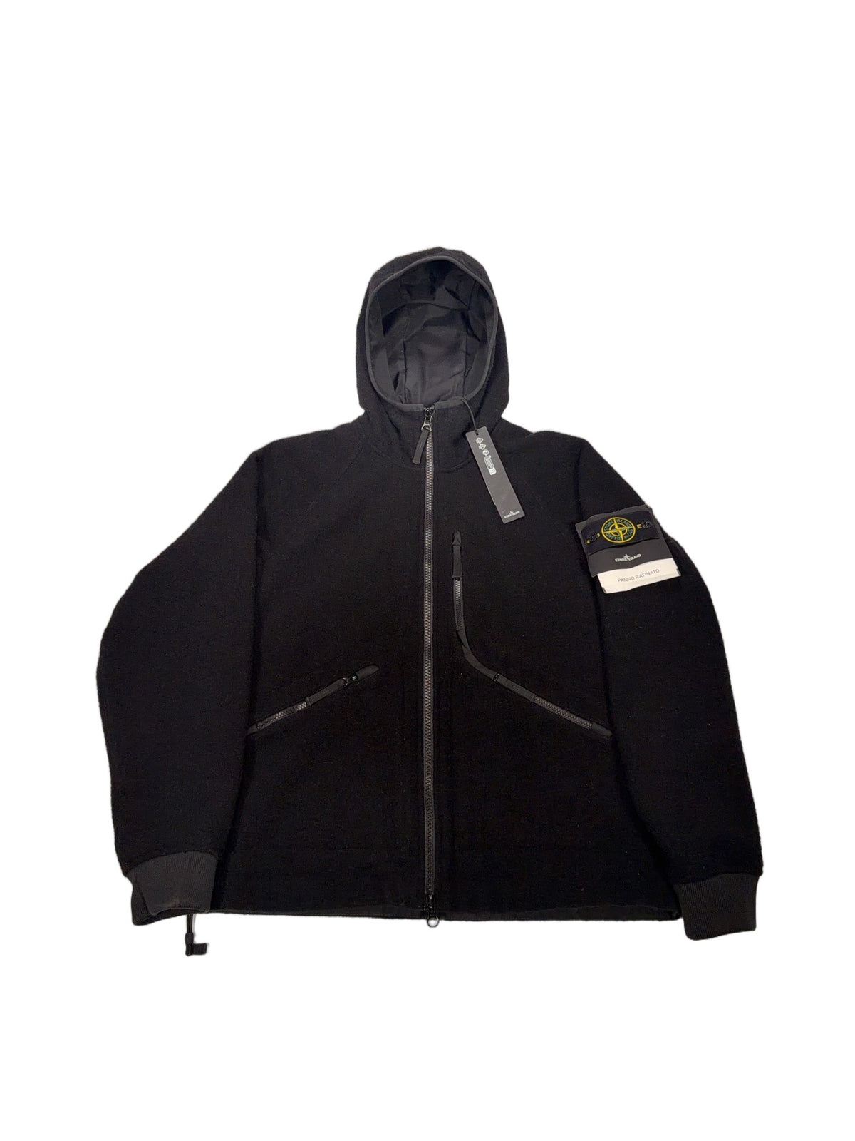 Stone Island Panno Ratinato Hooded Jacket – Black