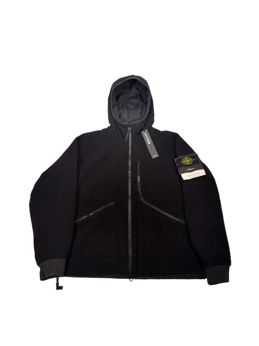 Stone Island Panno Ratinato Hooded Jacket – Black