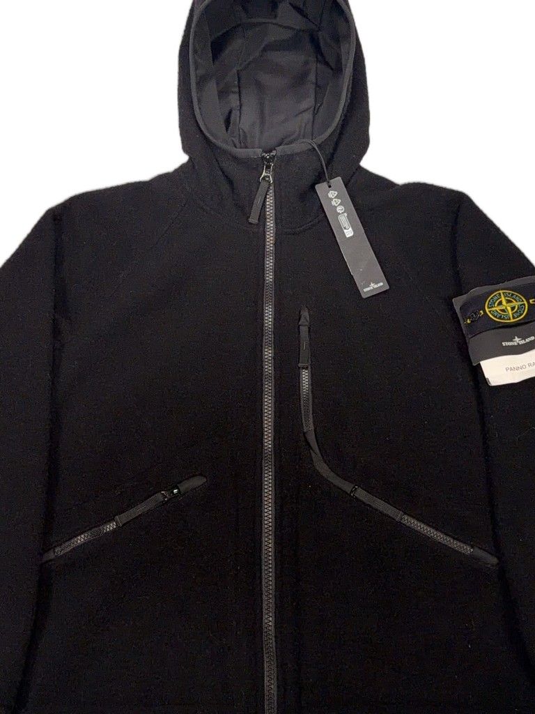 Stone Island Panno Ratinato Hooded Jacket – Black