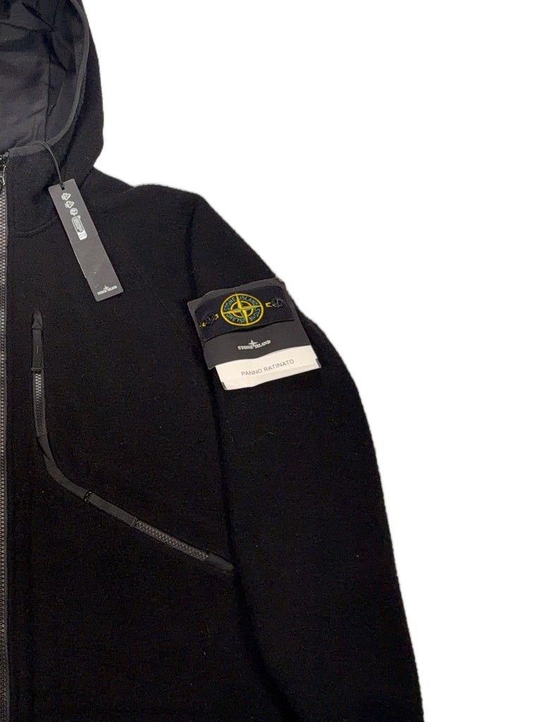 Stone Island Panno Ratinato Hooded Jacket – Black