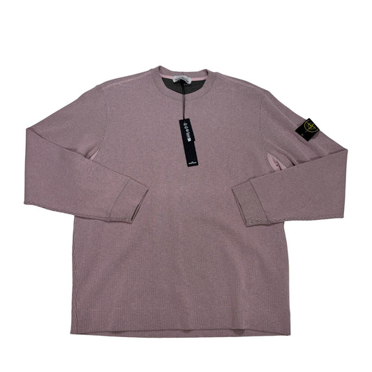 Stone Island Ribbed Cotton Pink Jumper