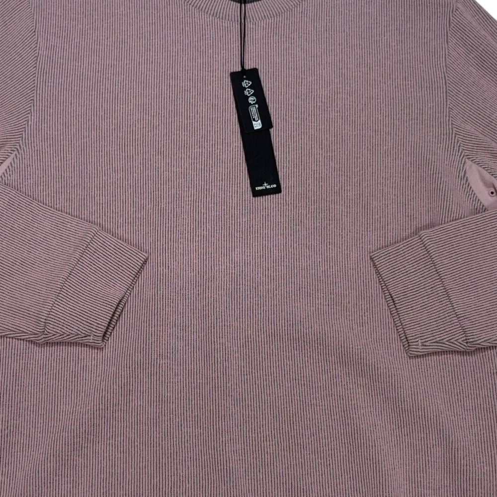 Stone Island Ribbed Cotton Pink Jumper