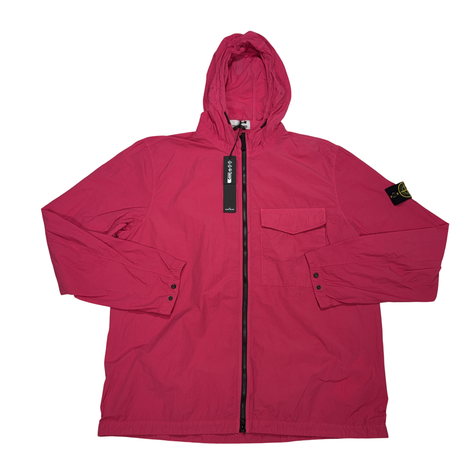 Stone Island Cotton Hooded Overshirt Pink Jacket