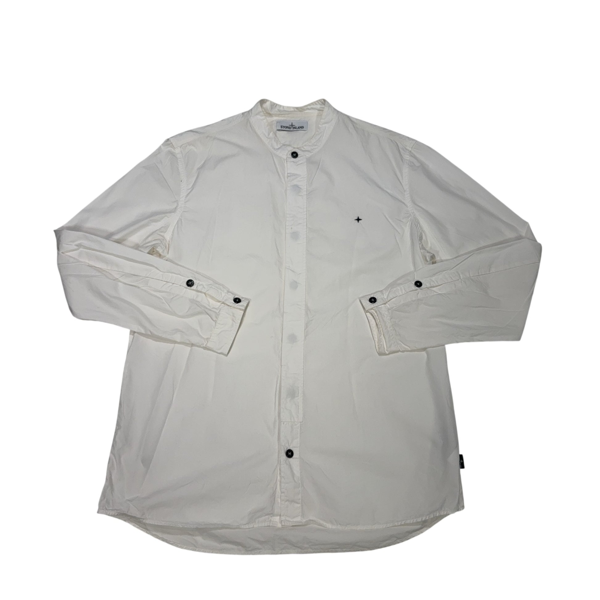 Stone Island Compass Patch White Shirt