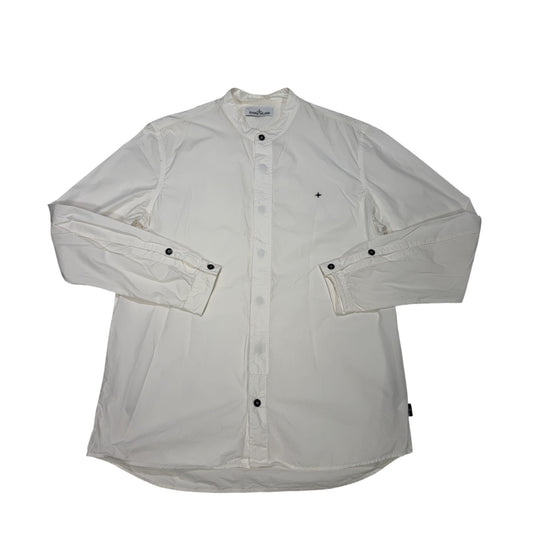 Stone Island Compass Patch White Shirt