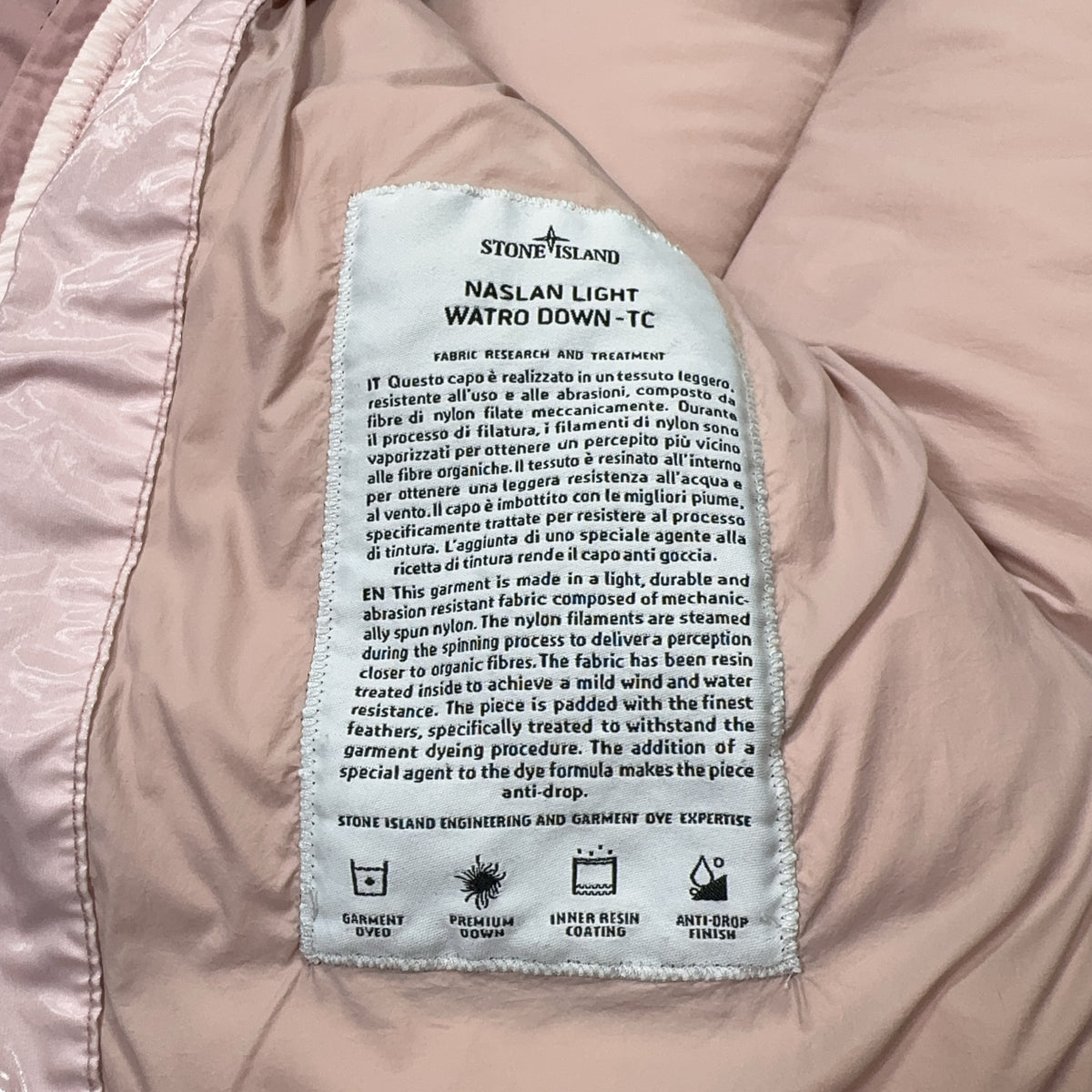 Stone Island Naslan Light Watro Down TC Hooded Puffer Jacket – Pink