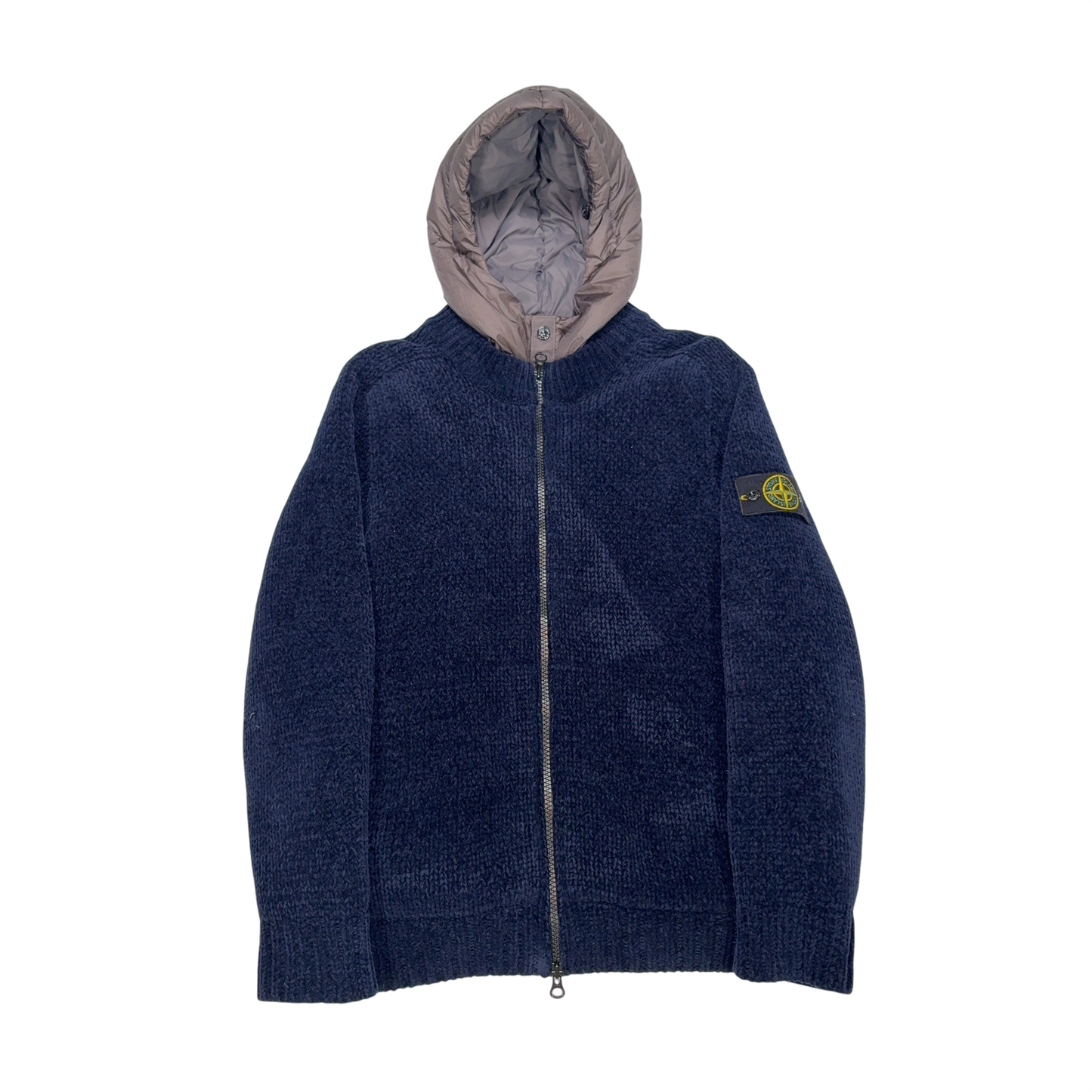 Stone Island Knitted Wool Down Navy Jacket