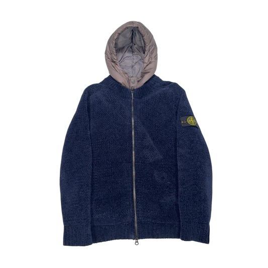 Stone Island Knitted Wool Down Navy Jacket