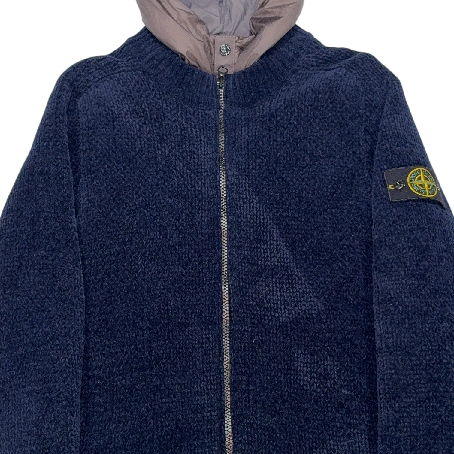 Stone Island Knitted Wool Down Navy Jacket