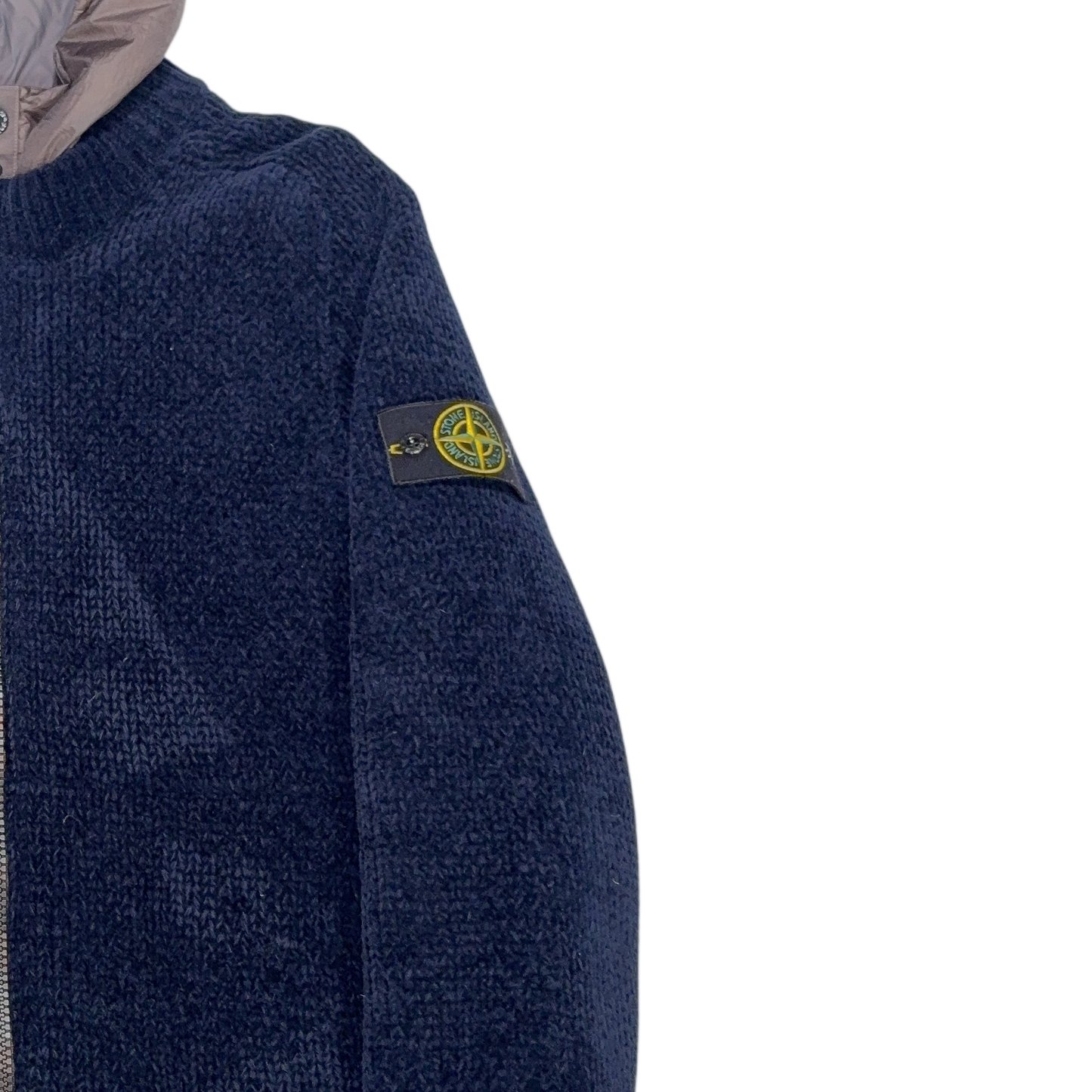 Stone Island Knitted Wool Down Navy Jacket