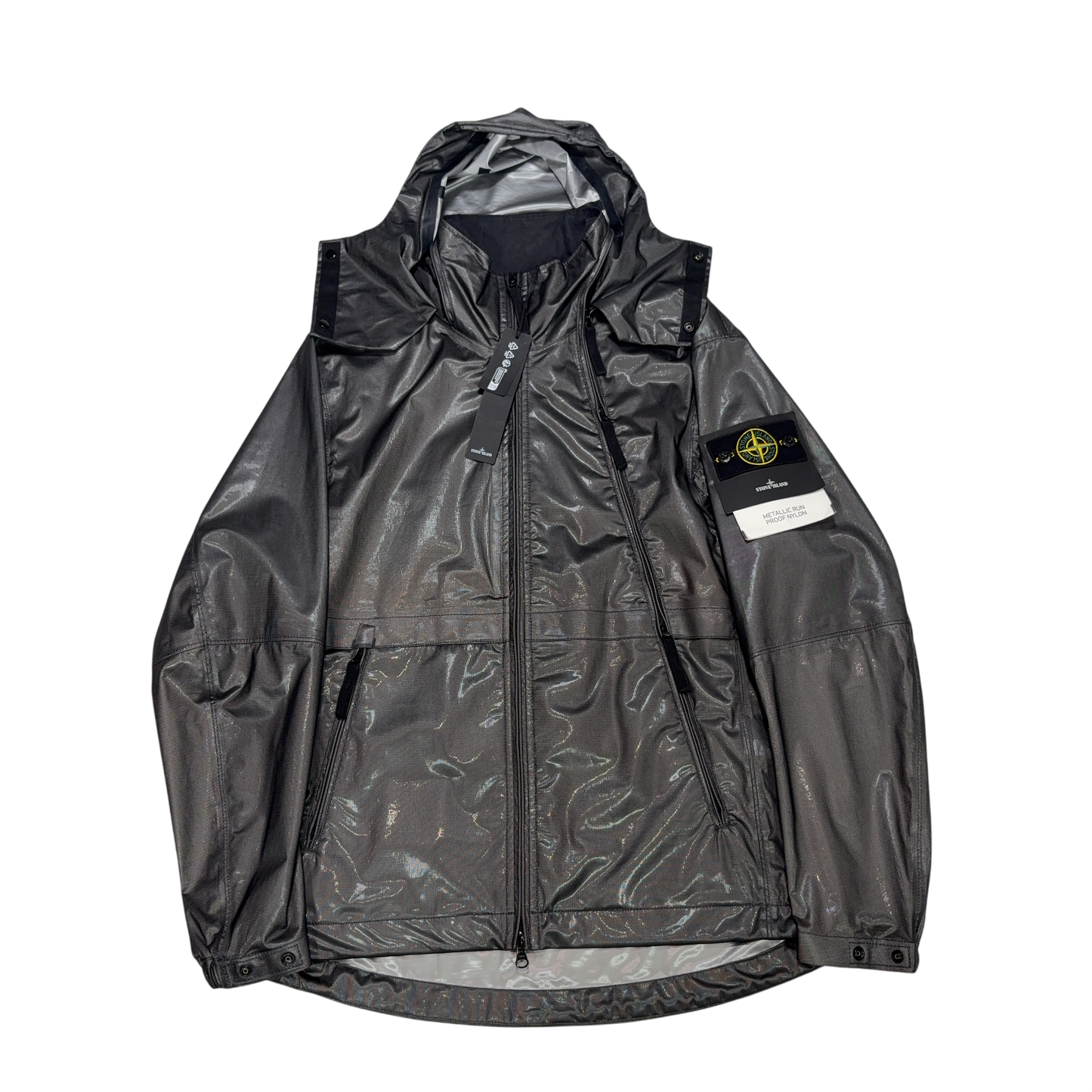 Stone Island Metallic Run Proof Nylon Black Jacket