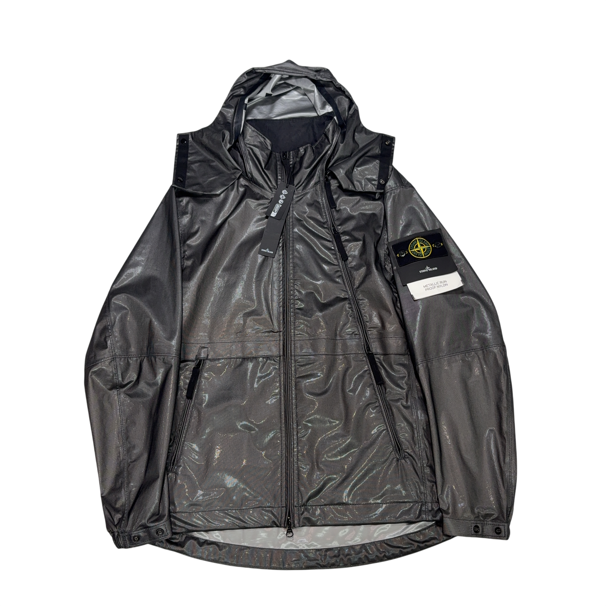 Stone Island Metallic Run Proof Nylon Black Jacket