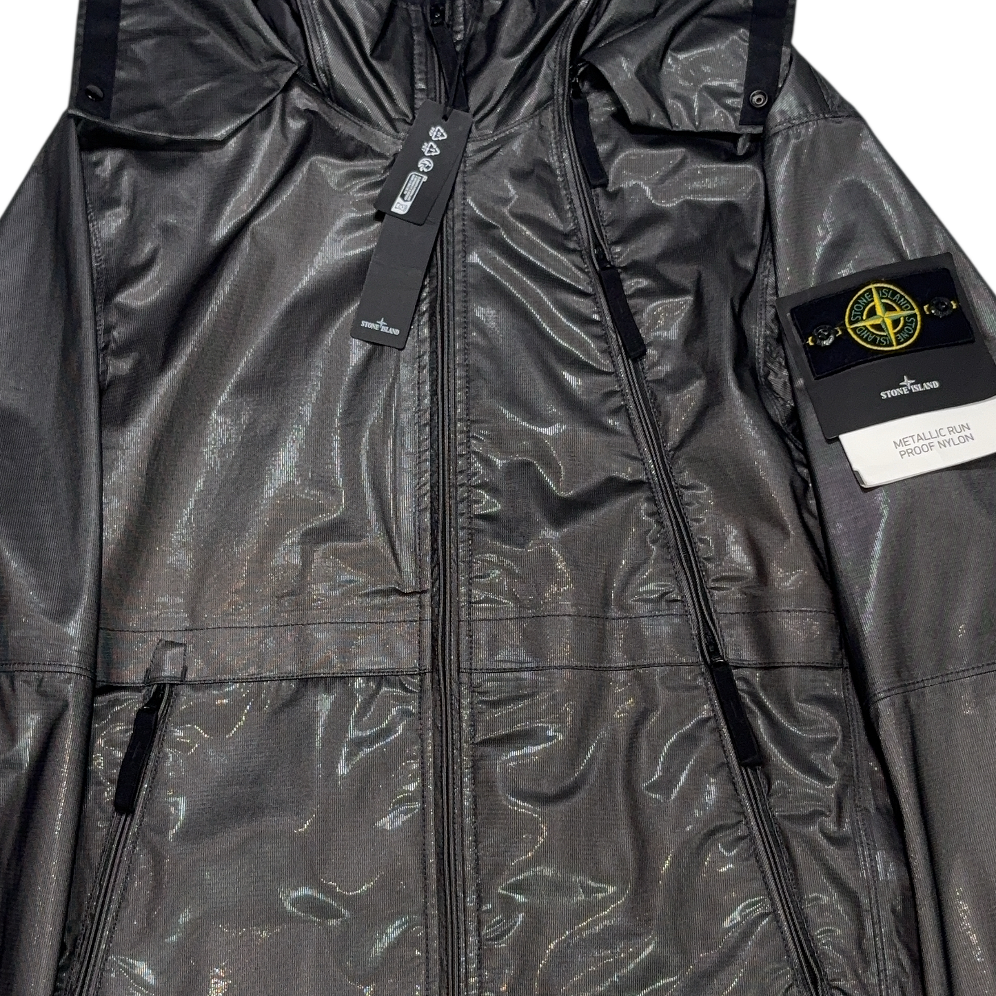 Stone Island Metallic Run Proof Nylon Black Jacket