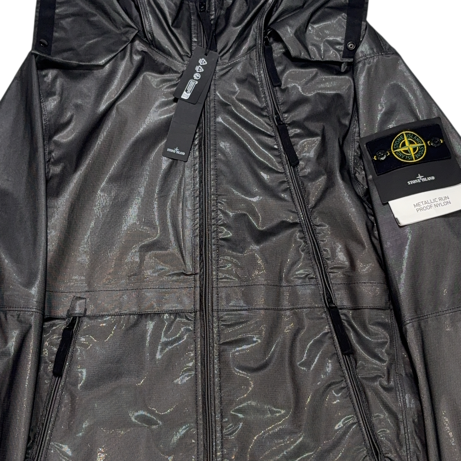Stone Island Metallic Run Proof Nylon Black Jacket