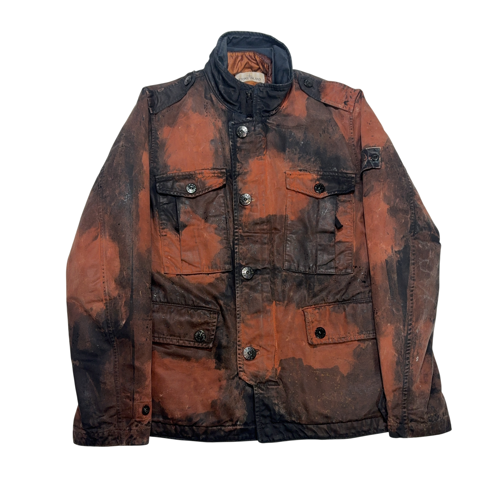 Stone Island Raso Hand Painted Tortoise Shell Brown Jacket