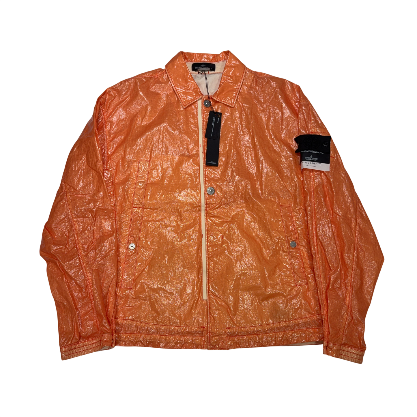 Stone Island Shadow Project Glass Linen-TC Orange Jacket